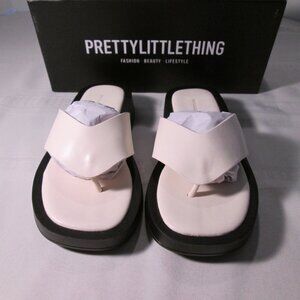 Pretty Little Thing Dornea Chunky Sandals Cream Sz 5